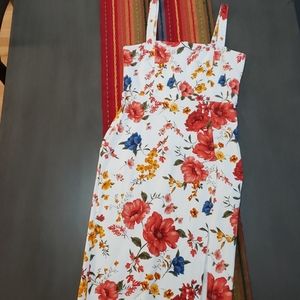 Floral midi body con dress